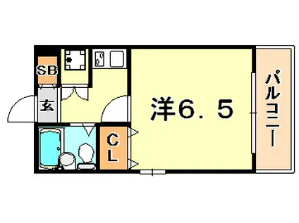 ワコーレフット篠原(1K/2階)の間取り写真