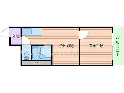 サンウイング南森町(1DK/3階)の間取り写真