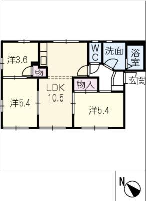 フレグランス東谷(3LDK/1階)の間取り写真