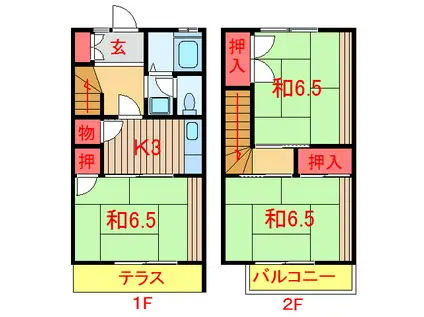 メゾン北習志野(3K/1階)の間取り写真