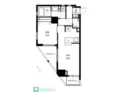 オーキッドレジデンス浜田山(1LDK/9階)の間取り写真