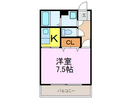 DEAR(1K/1階)の間取り写真