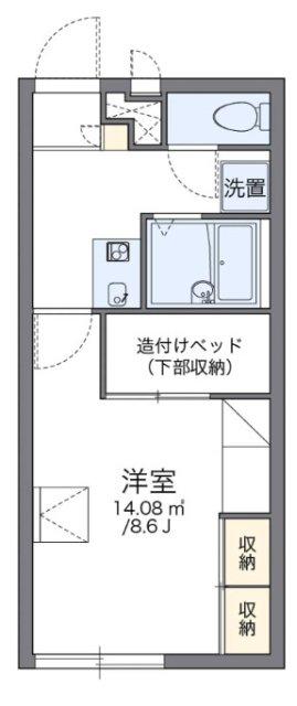 レオパレスリスペクト(1K/1階)の間取り写真