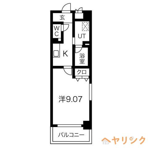 ステージア日進(1K/4階)の間取り写真