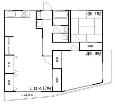 ノーブル大津(2LDK/3階)の間取り写真
