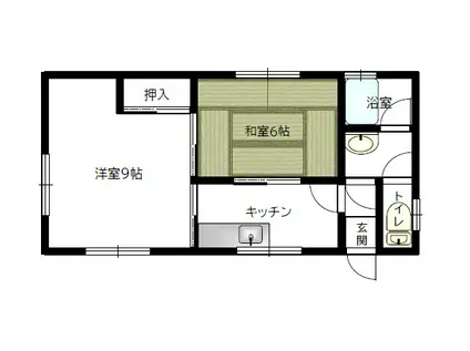 コーポかすみ(2K/1階)の間取り写真