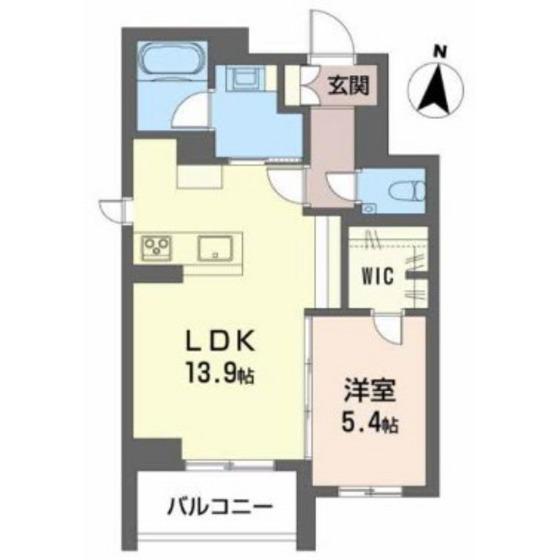 アリスティオ木町(1LDK/4階)の間取り写真