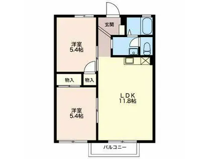 フェアパーク(2LDK/1階)の間取り写真