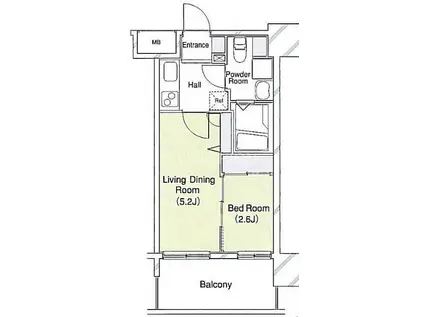 グランフォーレ呉服町(2K/8階)の間取り写真