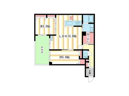 シャーメゾン エクラージュ(2LDK/1階)の間取り写真