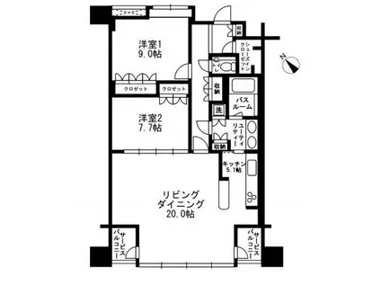 URBAN PARK代官山II アーバンパーク代官山II(2LDK/4階)の間取り写真