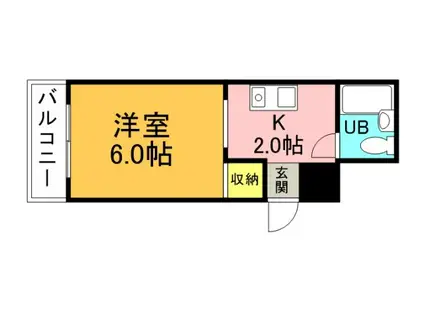 TIARA白島(ワンルーム/3階)の間取り写真