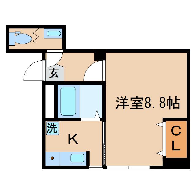 野間ビル(1K/2階)の間取り写真