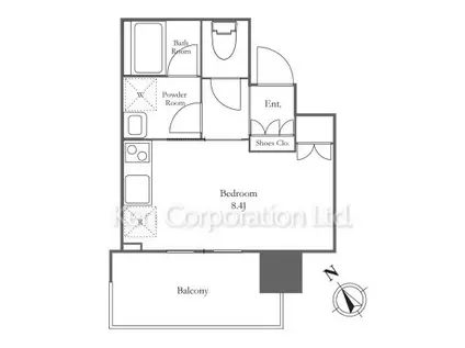 BRILLIA TOWER 浜離宮(ワンルーム/15階)の間取り写真