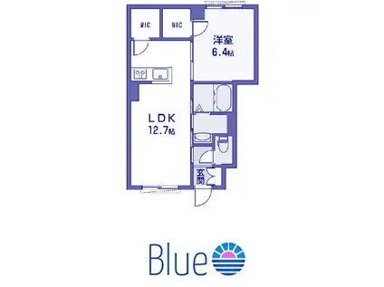 オリージャ湘南(1LDK/1階)の間取り写真