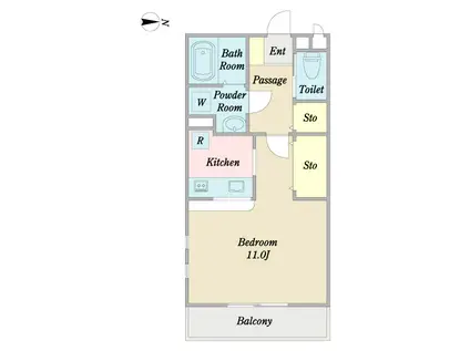 LUNA・PIENA(1K/1階)の間取り写真