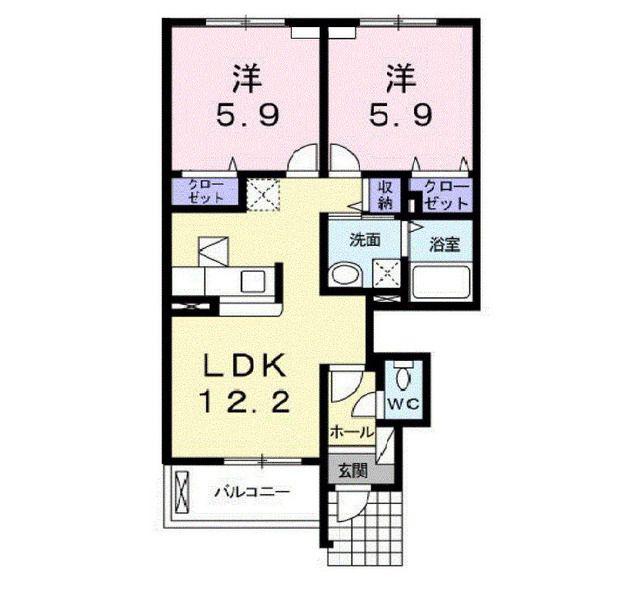 アナリーゼ(2LDK/1階)の間取り写真