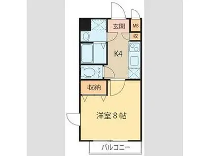 シェルグランデ土樋(1K/3階)の間取り写真