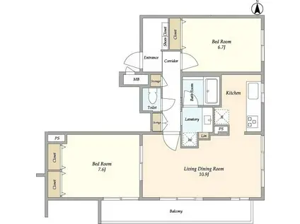 RESTA目黒 レスタ目黒(2LDK/1階)の間取り写真