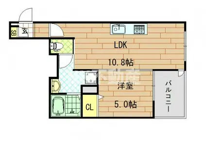 FERIO(1LDK/1階)の間取り写真