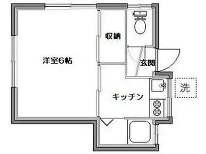 広瀬荘(1K/1階)の間取り写真