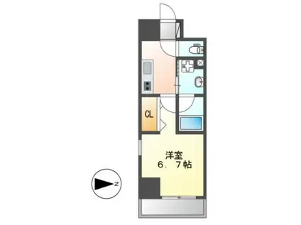 プルクラ大曽根(1K/6階)の間取り写真