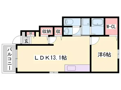 ピアチェーレIII(1LDK/1階)の間取り写真