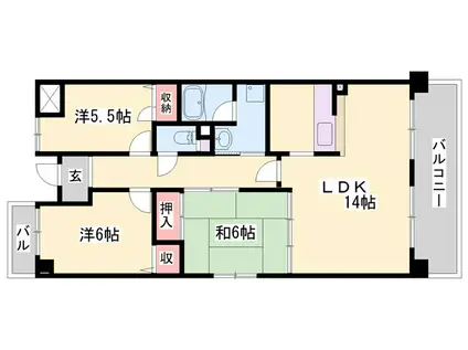 ソシアかまえ(3LDK/2階)の間取り写真