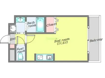 アスコット南仙台駅前(ワンルーム/2階)の間取り写真
