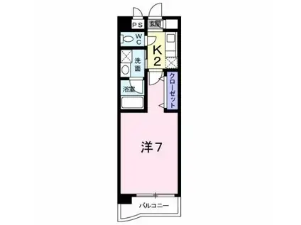 プレンティ II(1K/3階)の間取り写真