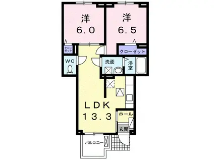 ジュビリーハウス(2LDK/1階)の間取り写真