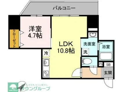 ベイサイドヒルズ関内(1LDK/10階)の間取り写真