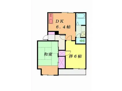 ボナール松ケ丘(2DK/1階)の間取り写真