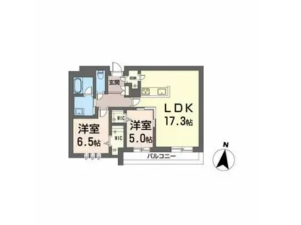 サザンブライト碩田(2LDK/4階)の間取り写真