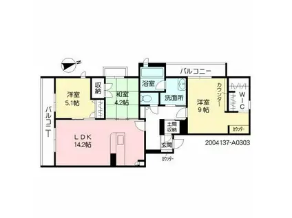 シャーメゾン フォルジュロン(3LDK/3階)の間取り写真