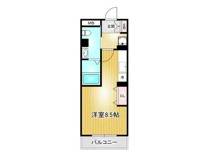 マリア ロッソ天神山(ワンルーム/3階)の間取り写真
