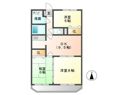 グレースコートASAMA(3DK/3階)の間取り写真