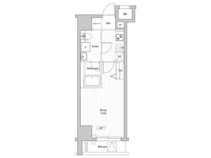 エル・グランジュテ新宿(1K/10階)の間取り写真