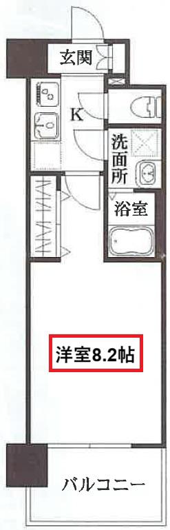 リヴェント玉造(1K/3階)の間取り写真