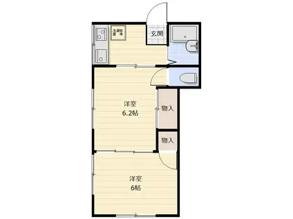 サン オリーブ(2K/2階)の間取り写真