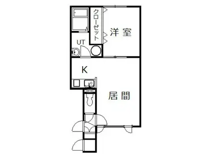 JR函館本線 旭川駅 バス乗車時間:20分 最寄りバス停で下車 徒歩6分 2階建 築10年(1LDK/2階)の間取り写真