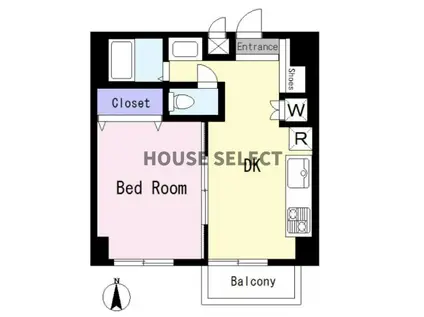 丸善目黒コープII(1DK/3階)の間取り写真