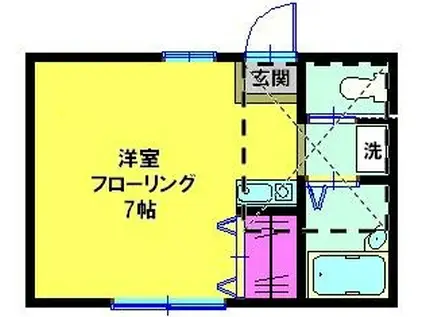 トーエイ西寺尾(ワンルーム/1階)の間取り写真