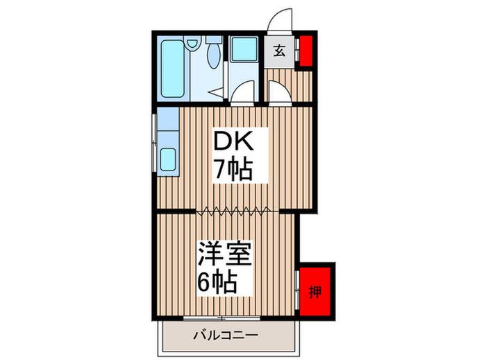 松本マンション(1DK/1階)の間取り写真