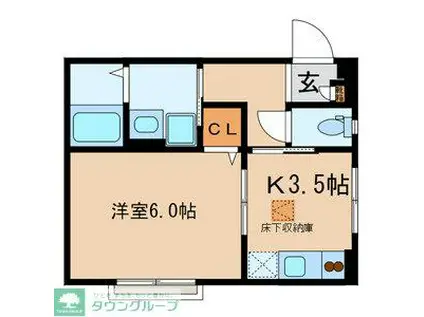 ANEEX きのえね(1K/1階)の間取り写真