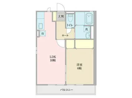 向山ステージ(1LDK/1階)の間取り写真