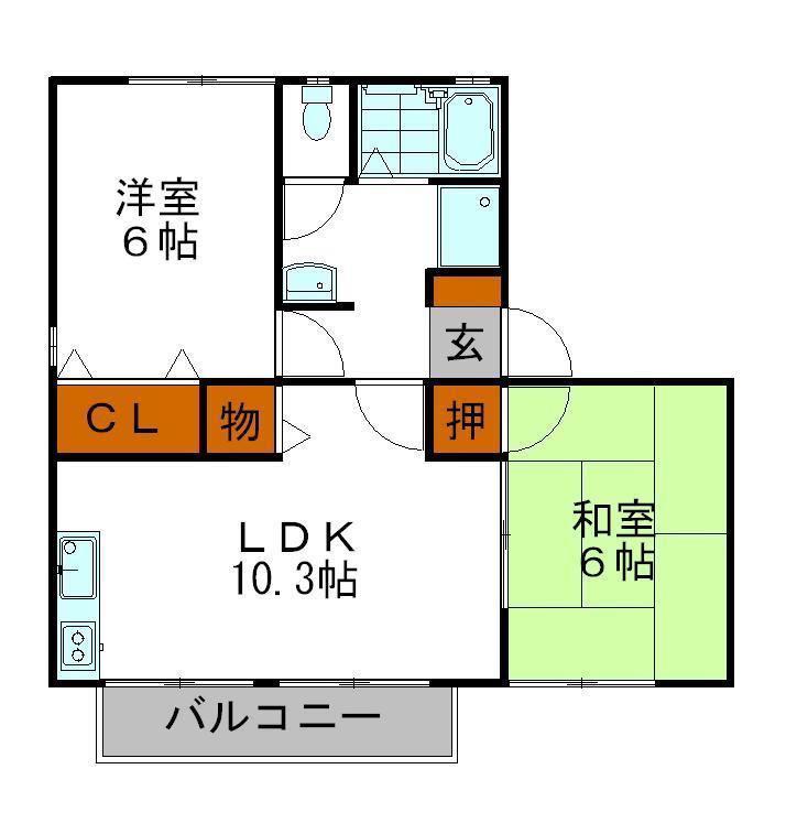 サライST(2LDK/1階)の間取り写真