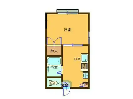 メゾンシブキ駅南(1DK/2階)の間取り写真