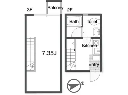 小久保ビル(1K/2階)の間取り写真