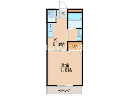 プレアデス2017(1K/1階)の間取り写真